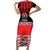New Zealand Rugby Pacific Custom Family Matching Short Sleeve Bodycon Dress and Hawaiian Shirt Whatumoana Maori Kowhaiwhai Pattern