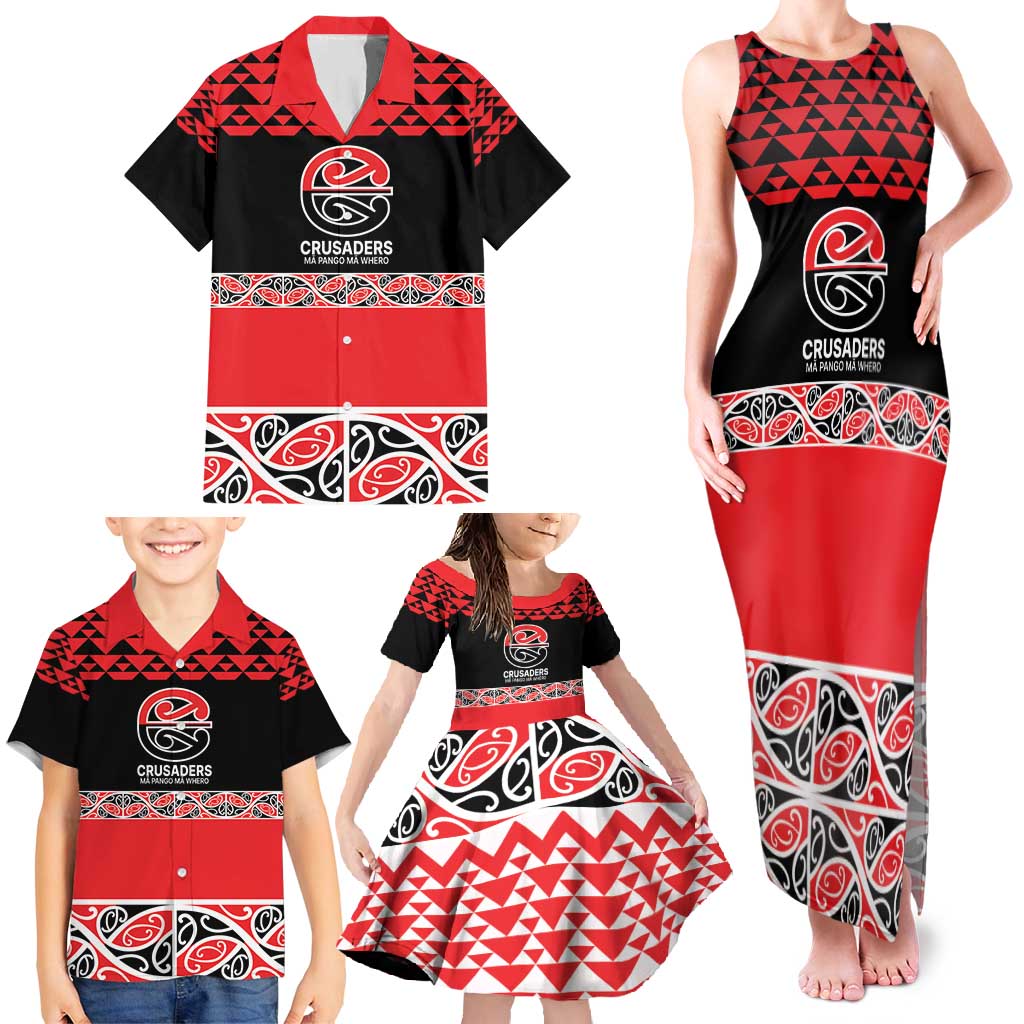 New Zealand Rugby Pacific Custom Family Matching Tank Maxi Dress and Hawaiian Shirt Whatumoana Maori Kowhaiwhai Pattern LT9 - Polynesian Pride