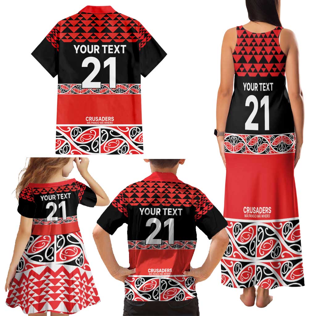 New Zealand Rugby Pacific Custom Family Matching Tank Maxi Dress and Hawaiian Shirt Whatumoana Maori Kowhaiwhai Pattern LT9 - Polynesian Pride
