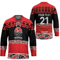 New Zealand Rugby Pacific Custom Hockey Jersey Whatumoana Maori Kowhaiwhai Pattern - Polynesian Pride