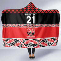New Zealand Rugby Pacific Custom Hooded Blanket Whatumoana Maori Kowhaiwhai Pattern