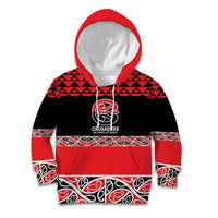 New Zealand Rugby Pacific Custom Kid Hoodie Whatumoana Maori Kowhaiwhai Pattern LT9 Hoodie Blue - Polynesian Pride