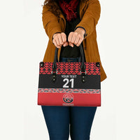 New Zealand Rugby Pacific Custom Leather Bag Whatumoana Maori Kowhaiwhai Pattern - Polynesian Pride
