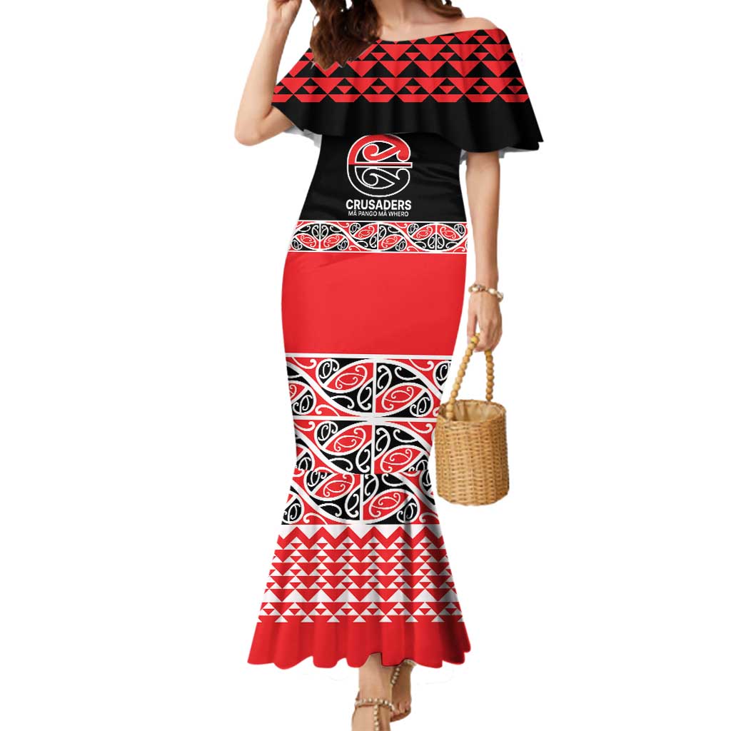 New Zealand Rugby Pacific Custom Mermaid Dress Whatumoana Maori Kowhaiwhai Pattern LT9 Women Blue - Polynesian Pride