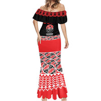 New Zealand Rugby Pacific Custom Mermaid Dress Whatumoana Maori Kowhaiwhai Pattern LT9 - Polynesian Pride