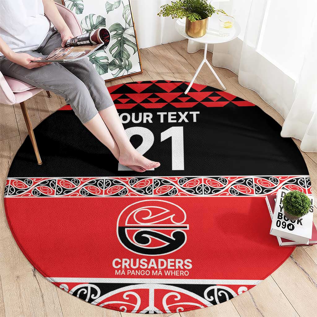 New Zealand Rugby Pacific Custom Round Carpet Whatumoana Maori Kowhaiwhai Pattern