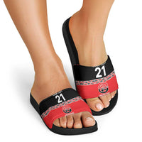 New Zealand Rugby Pacific Custom Slide Sandals Whatumoana Maori Kowhaiwhai Pattern - Polynesian Pride