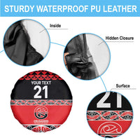 New Zealand Rugby Pacific Custom Spare Tire Cover Whatumoana Maori Kowhaiwhai Pattern
