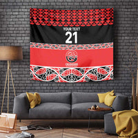 New Zealand Rugby Pacific Custom Tapestry Whatumoana Maori Kowhaiwhai Pattern LT9 Blue - Polynesian Pride