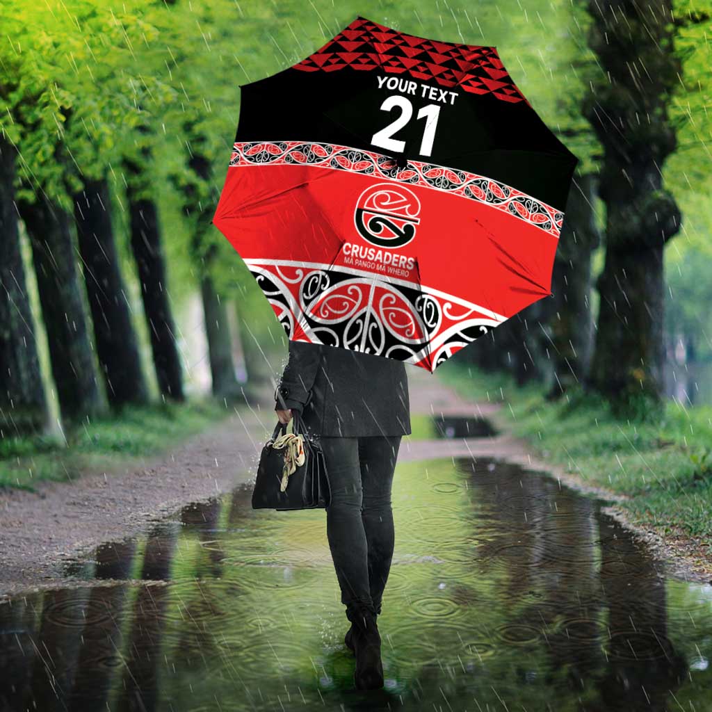 New Zealand Rugby Pacific Custom Umbrella Whatumoana Maori Kowhaiwhai Pattern - Polynesian Pride