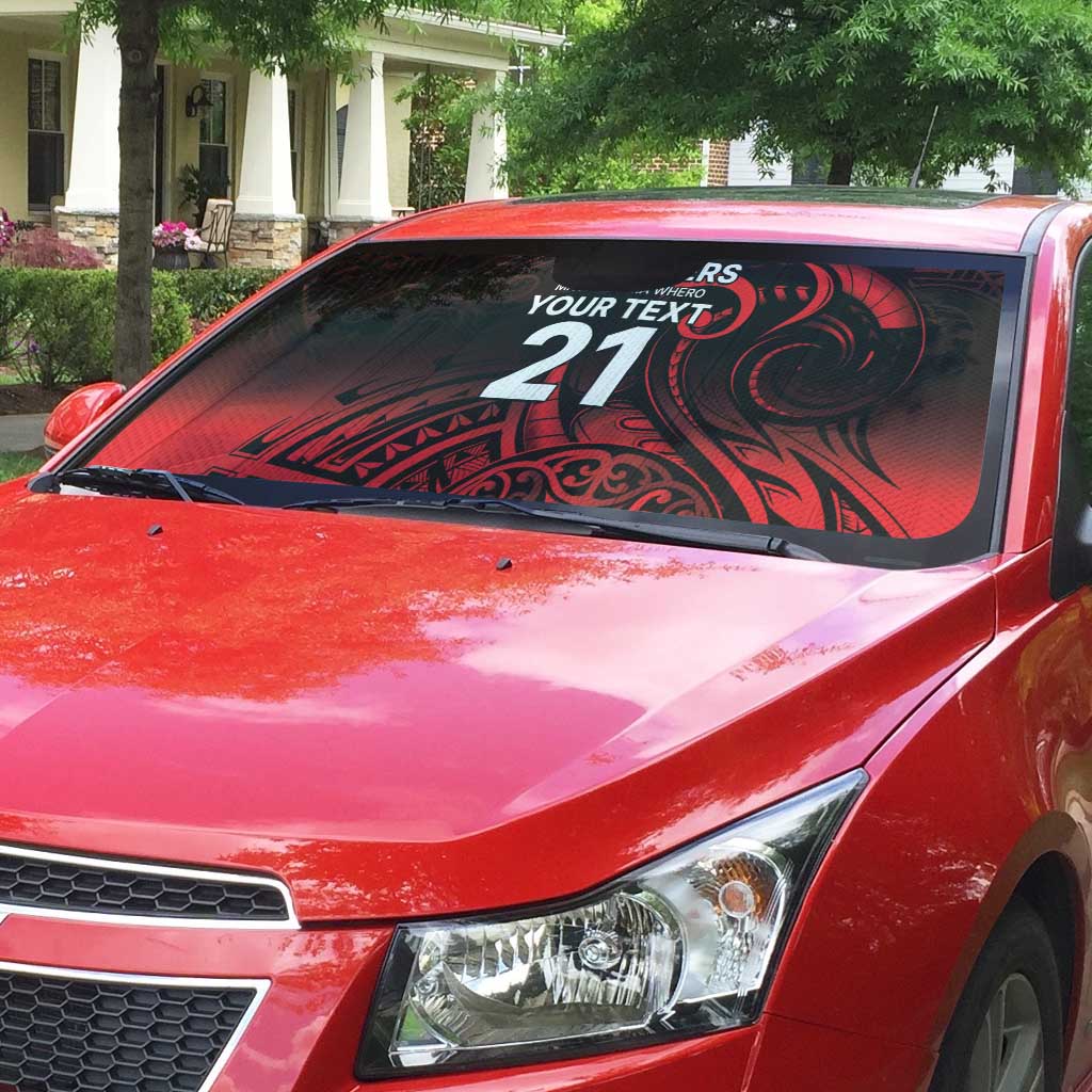 New Zealand Rugby Pacific Custom Auto Sun Shade Whatumoana Maori Tribal Tattoo - Polynesian Pride