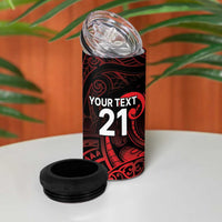 New Zealand Rugby Pacific Custom 4 in 1 Can Cooler Tumbler Whatumoana Maori Tribal Tattoo LT9 - Polynesian Pride