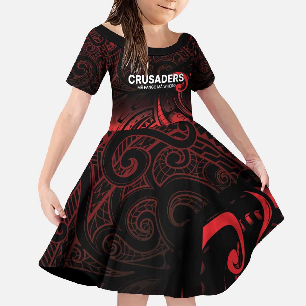 New Zealand Rugby Pacific Custom Family Matching Long Sleeve Bodycon Dress and Hawaiian Shirt Whatumoana Maori Tribal Tattoo LT9 Daughter's Dress Gold - Polynesian Pride