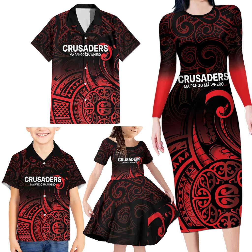 New Zealand Rugby Pacific Custom Family Matching Long Sleeve Bodycon Dress and Hawaiian Shirt Whatumoana Maori Tribal Tattoo LT9 - Polynesian Pride