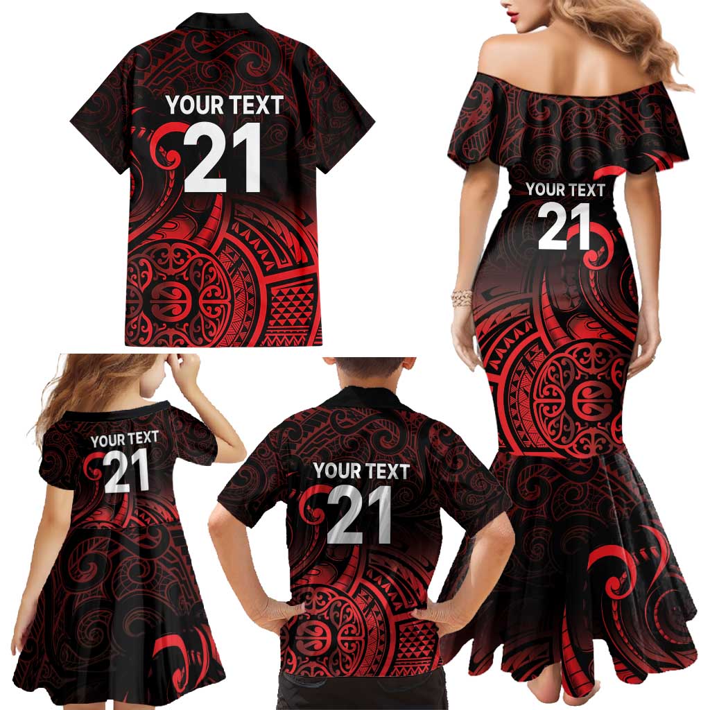 New Zealand Rugby Pacific Custom Family Matching Mermaid Dress and Hawaiian Shirt Whatumoana Maori Tribal Tattoo LT9 - Polynesian Pride