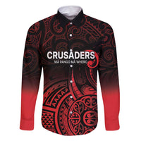 New Zealand Rugby Pacific Custom Family Matching Off Shoulder Short Dress and Hawaiian Shirt Whatumoana Maori Tribal Tattoo LT9 Dad's Shirt - Long Sleeve Gold - Polynesian Pride