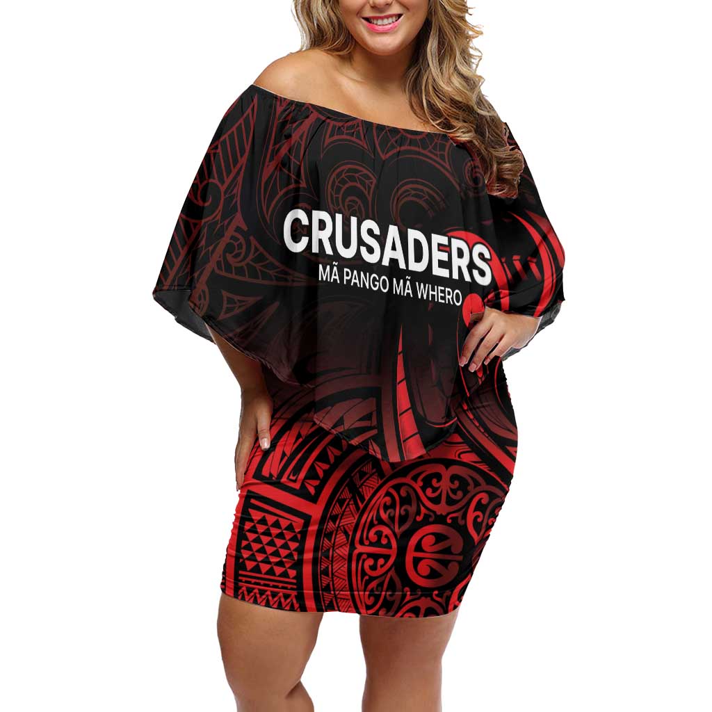 New Zealand Rugby Pacific Custom Family Matching Off Shoulder Short Dress and Hawaiian Shirt Whatumoana Maori Tribal Tattoo LT9 Mom's Dress Gold - Polynesian Pride