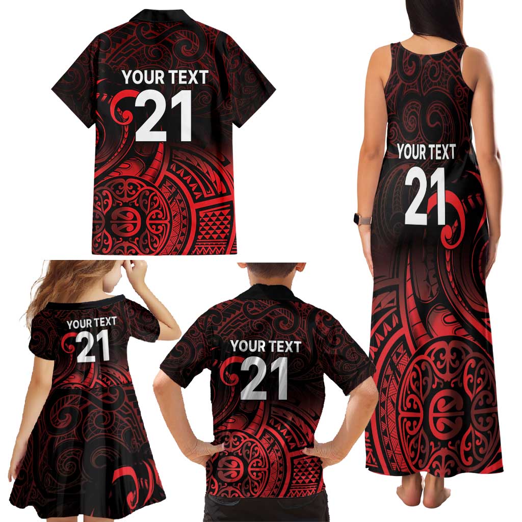 New Zealand Rugby Pacific Custom Family Matching Tank Maxi Dress and Hawaiian Shirt Whatumoana Maori Tribal Tattoo LT9 - Polynesian Pride