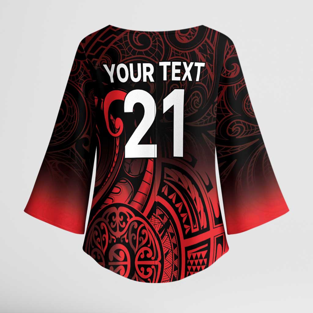 New Zealand Rugby Pacific Custom Kimono Sleeve Blouse Whatumoana Maori Tribal Tattoo - Polynesian Pride