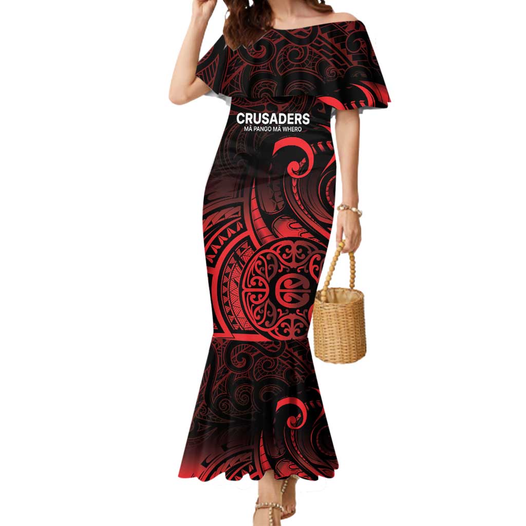 New Zealand Rugby Pacific Custom Mermaid Dress Whatumoana Maori Tribal Tattoo LT9 Women Gold - Polynesian Pride