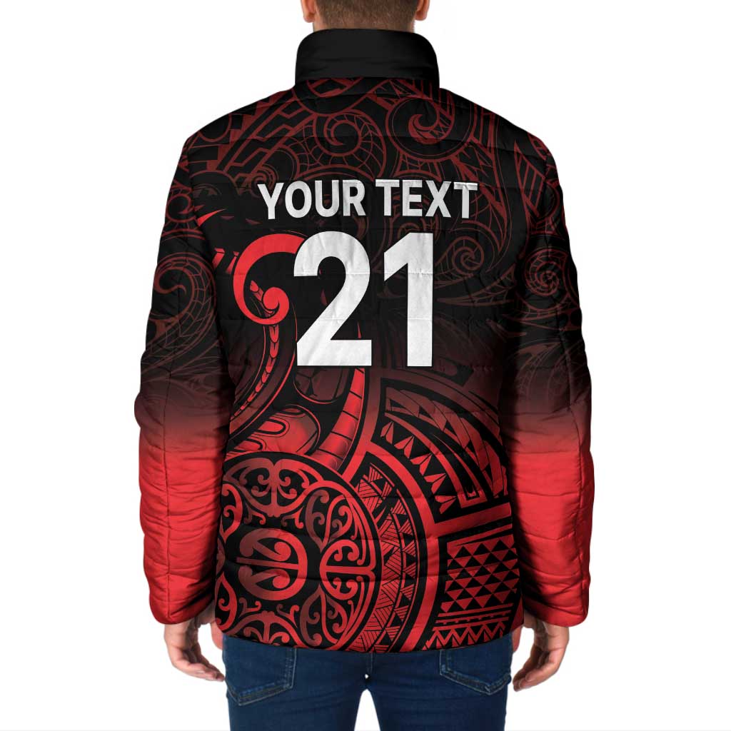 New Zealand Rugby Pacific Custom Padded Jacket Whatumoana Maori Tribal Tattoo - Polynesian Pride