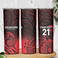New Zealand Rugby Pacific Custom Skinny Tumbler Whatumoana Maori Tribal Tattoo LT9 - Polynesian Pride