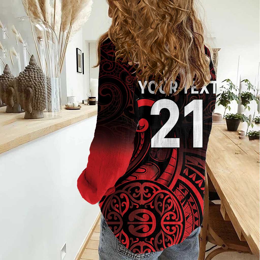 New Zealand Rugby Pacific Custom Women Casual Shirt Whatumoana Maori Tribal Tattoo LT9 - Polynesian Pride