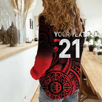 New Zealand Rugby Pacific Custom Women Casual Shirt Whatumoana Maori Tribal Tattoo LT9 - Polynesian Pride