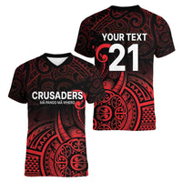 New Zealand Rugby Pacific Custom Women V-Neck T-Shirt Whatumoana Maori Tribal Tattoo LT9 - Polynesian Pride