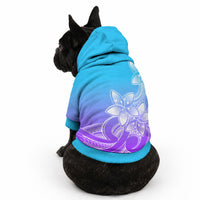Polynesian Pride Plumeria Flowers Pet Hoodie Polynesian Tribal Gradient Purple LT9 - Polynesian Pride