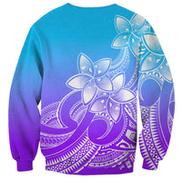Polynesian Pride Plumeria Flowers Sweatshirt Polynesian Tribal Gradient Purple LT9 - Polynesian Pride