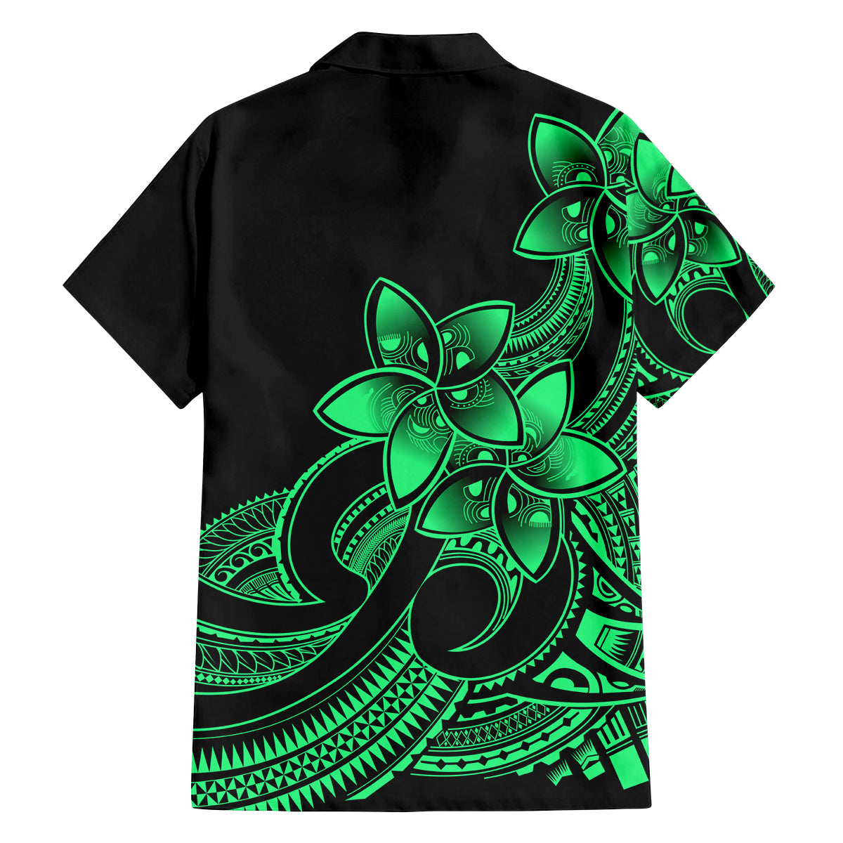 Polynesian Matching Outfit For Family - Plumeria Flowers Long Dress Hawaiian Shirt Polynesian Tribal Green Vibe LT9 - Polynesian Pride