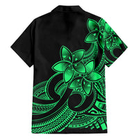 Polynesian Matching Outfit For Family - Plumeria Flowers Long Dress Hawaiian Shirt Polynesian Tribal Green Vibe LT9 - Polynesian Pride