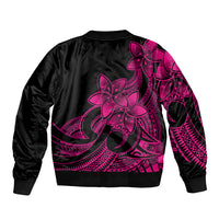 Polynesian Pride Plumeria Flowers Bomber Jacket Polynesian Tribal Pink Vibe LT9 - Polynesian Pride