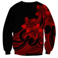 Polynesian Pride Plumeria Flowers Sweatshirt Polynesian Tribal Red Vibe LT9 - Polynesian Pride