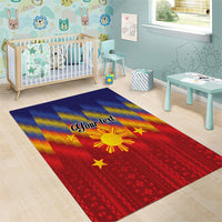 Personalized Philippines Eight Rays Sun Area Rug Traditional Filipino Igorot Pattern Motif