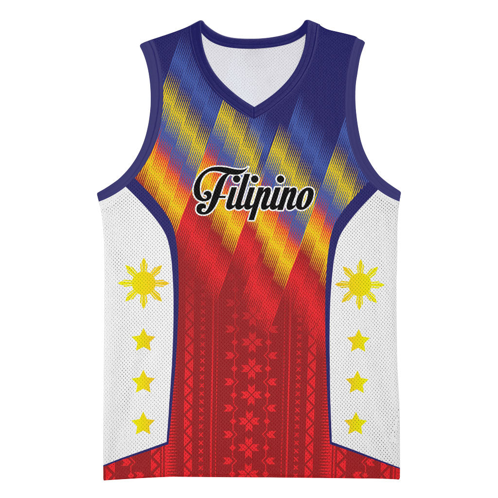 Personalized Philippines Eight Rays Sun Basketball Jersey Traditional Filipino Igorot Pattern Motif