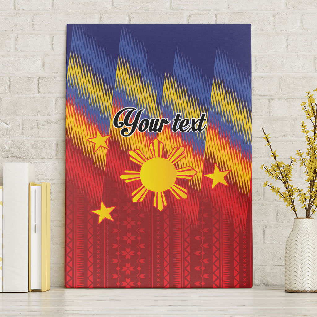 Personalized Philippines Eight Rays Sun Canvas Wall Art Traditional Filipino Igorot Pattern Motif