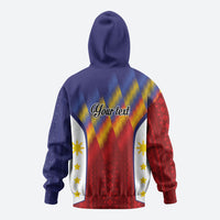Personalized Philippines Eight Rays Sun Hoodie Traditional Filipino Igorot Pattern Motif