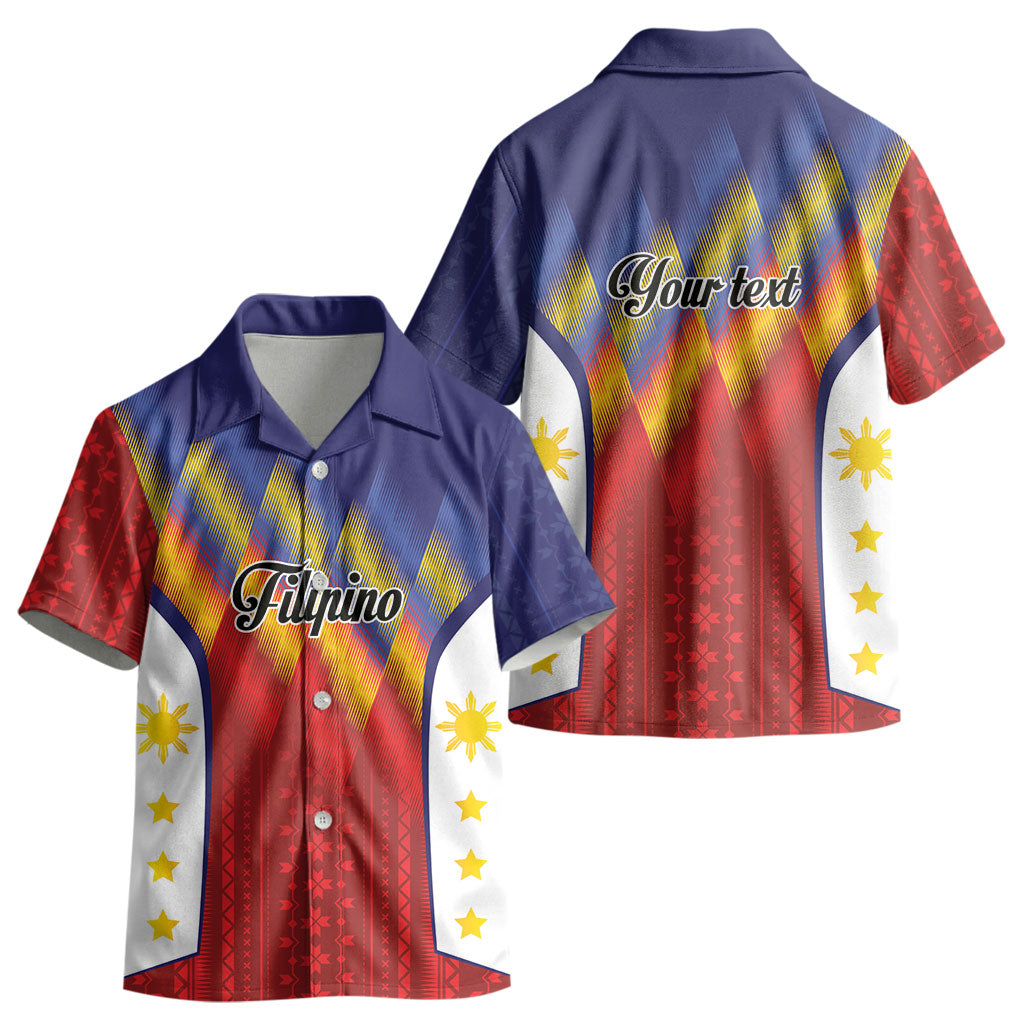 Personalized Philippines Eight Rays Sun Kid Hawaiian Shirt Traditional Filipino Igorot Pattern Motif