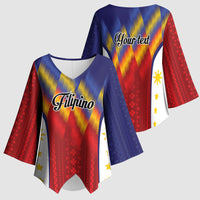 Personalized Philippines Eight Rays Sun Kimono Sleeve Blouse Traditional Filipino Igorot Pattern Motif