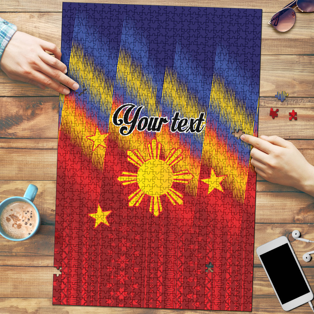 Personalized Philippines Eight Rays Sun Puzzle Traditional Filipino Igorot Pattern Motif
