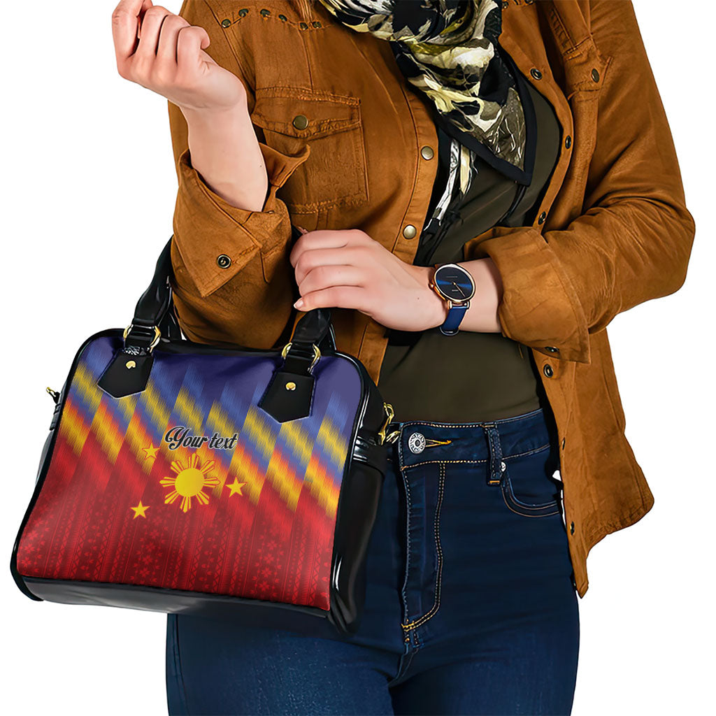 Personalized Philippines Eight Rays Sun Shoulder Handbag Traditional Filipino Igorot Pattern Motif