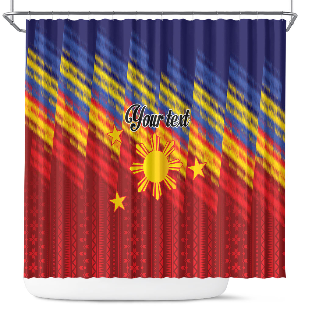 Personalized Philippines Eight Rays Sun Shower Curtain Traditional Filipino Igorot Pattern Motif