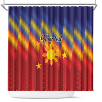 Personalized Philippines Eight Rays Sun Shower Curtain Traditional Filipino Igorot Pattern Motif