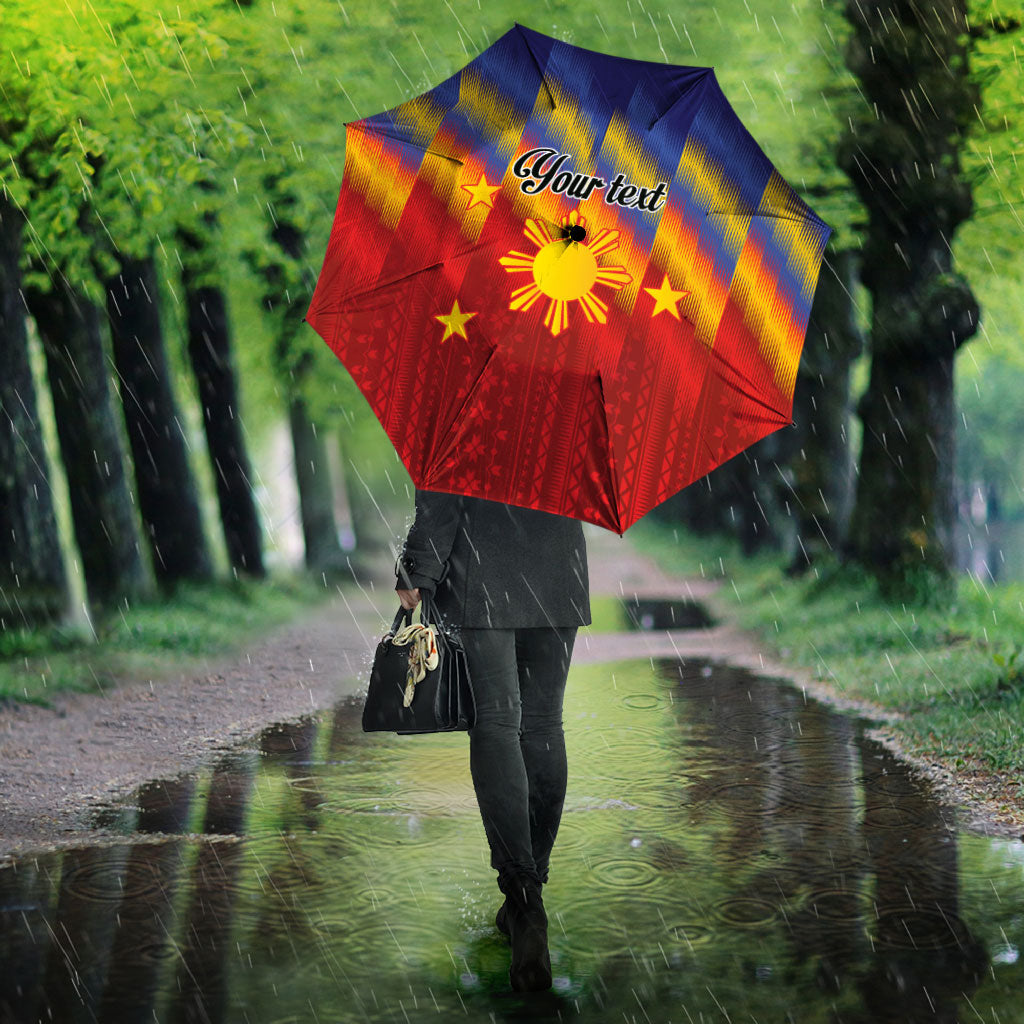 Personalized Philippines Eight Rays Sun Umbrella Traditional Filipino Igorot Pattern Motif