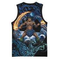 Samoa Siva Afi Basketball Jersey Fireknife Fire Dance Pacific Tribal Motif