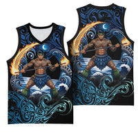 Samoa Siva Afi Basketball Jersey Fireknife Fire Dance Pacific Tribal Motif