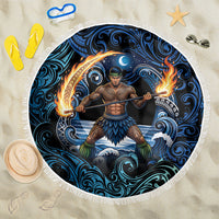 Samoa Siva Afi Beach Blanket Fireknife Fire Dance Pacific Tribal Motif