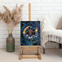 Samoa Siva Afi Canvas Wall Art Fireknife Fire Dance Pacific Tribal Motif